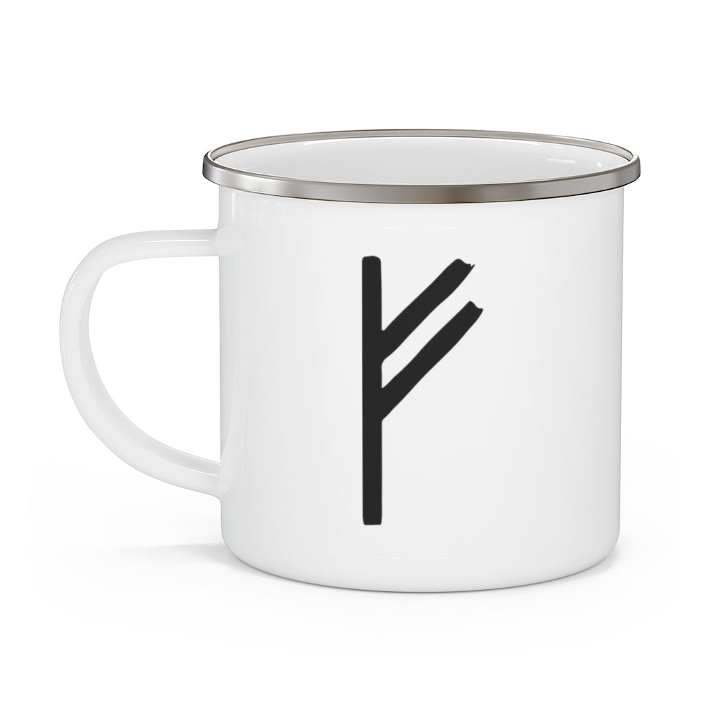 Fehu (Wealth) Viking Rune Enamel Camping Mug Scandinavian Design Studio