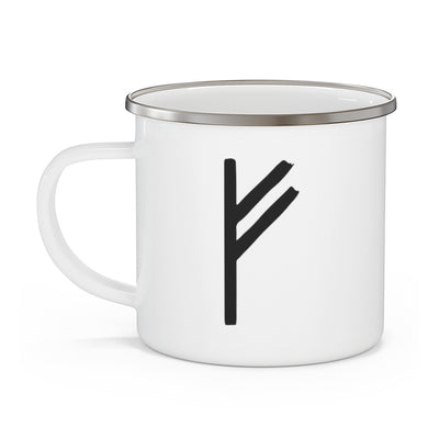 Fehu (Wealth) Viking Rune Enamel Camping Mug Scandinavian Design Studio