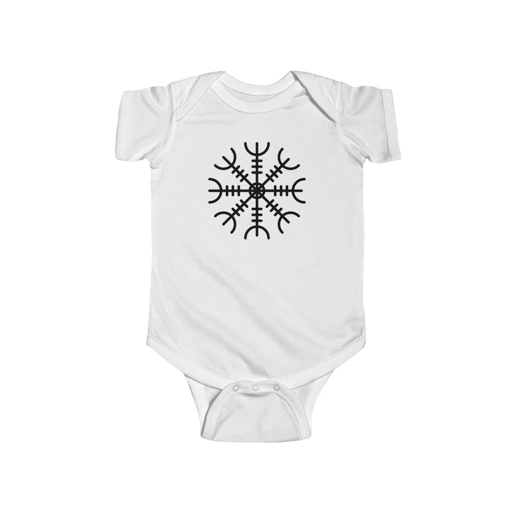 Ægishjálmr Helm of Awe Baby Bodysuit Scandinavian Design Studio
