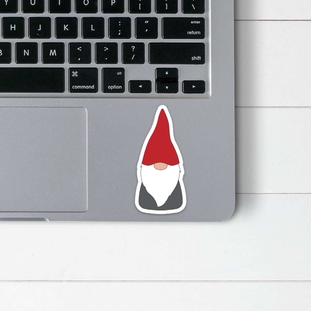 Red Hat Scandinavian Gnome Sticker Scandinavian Design Studio