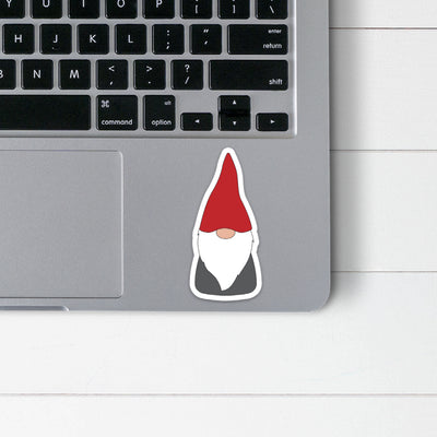 Red Hat Scandinavian Gnome Sticker Scandinavian Design Studio