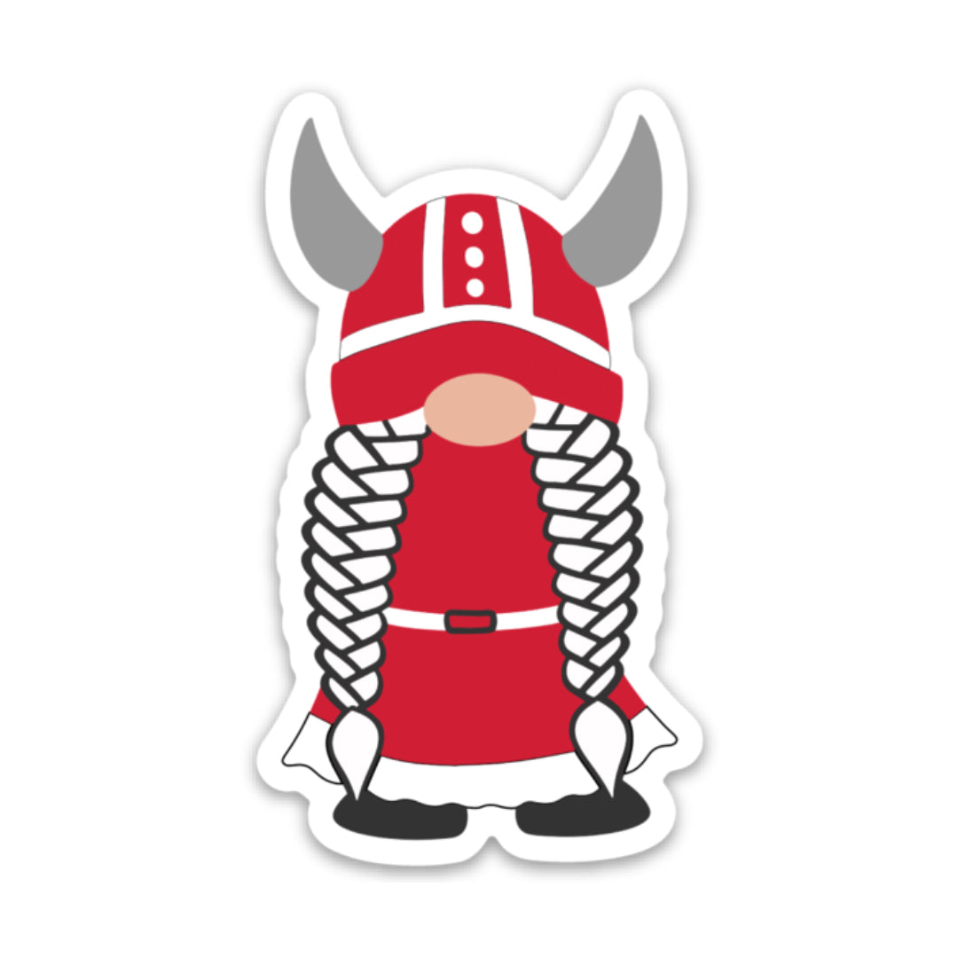 Danish Viking Girl Gnome Sticker Scandinavian Design Studio