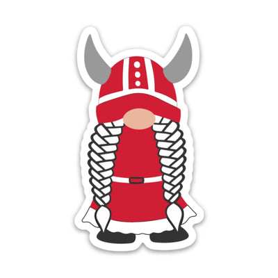 Danish Viking Girl Gnome Sticker Scandinavian Design Studio