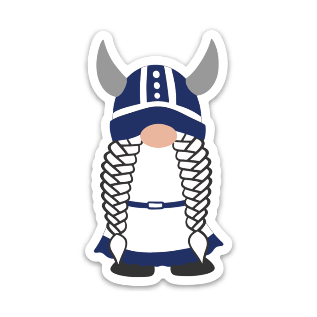 Finnish Viking Girl Gnome Sticker Scandinavian Design Studio