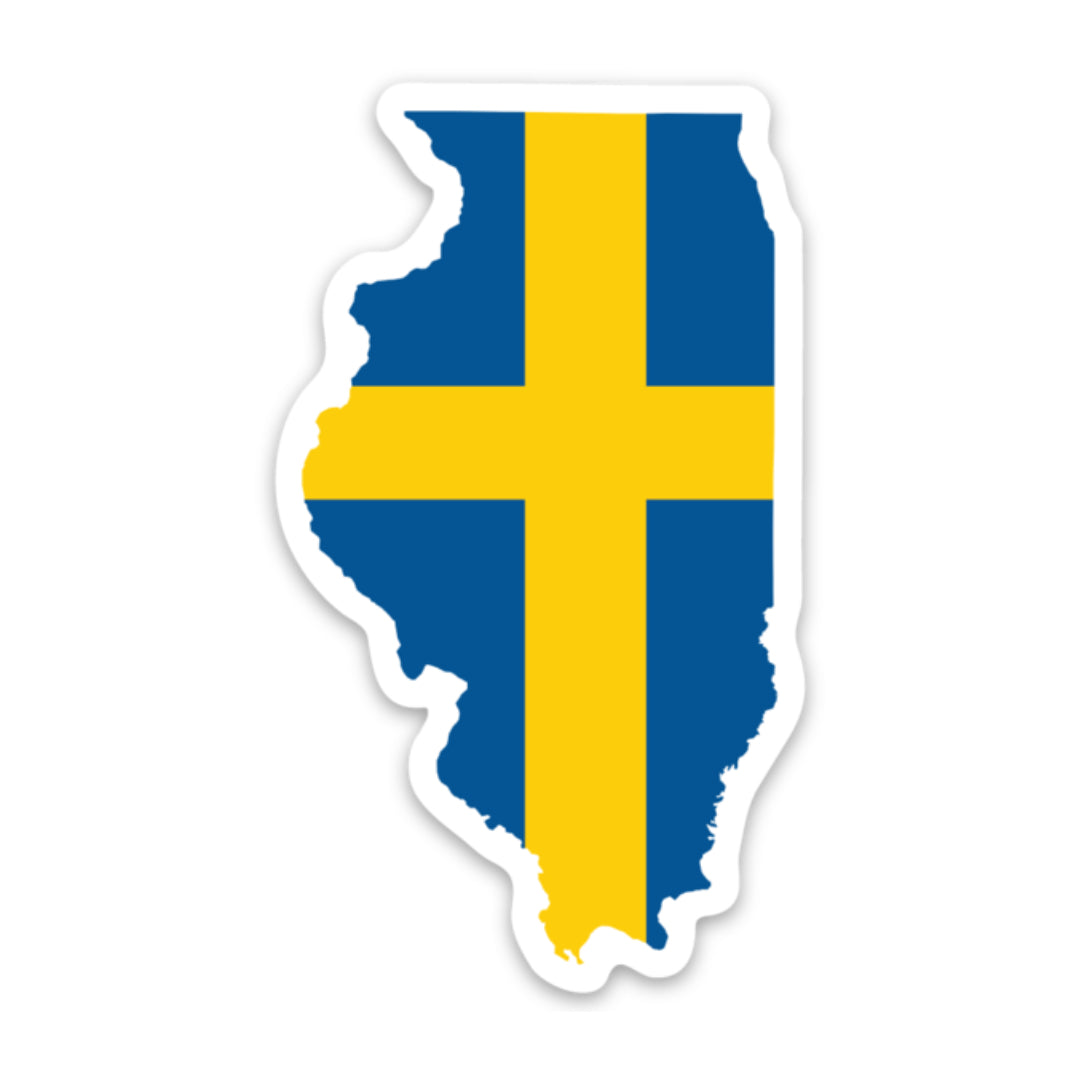 Illinois Swedish Flag Sticker Scandinavian Design Studio