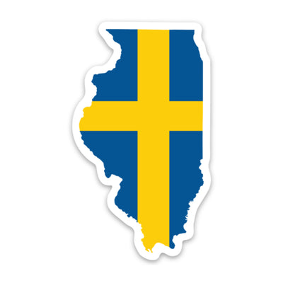 Illinois Swedish Flag Sticker Scandinavian Design Studio
