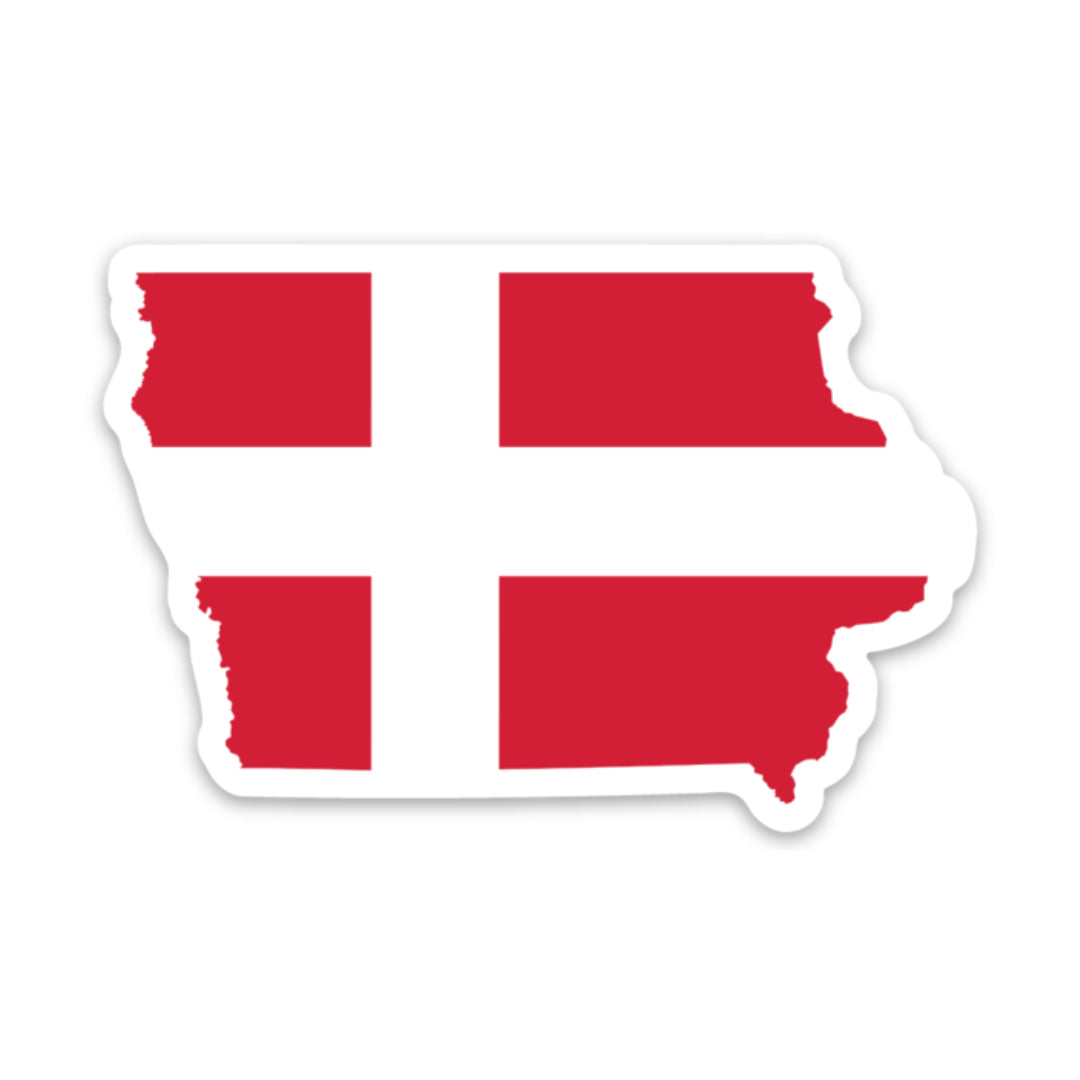 Iowa Danish Flag Sticker Scandinavian Design Studio
