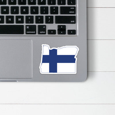 Oregon Finnish Flag Sticker Scandinavian Design Studio