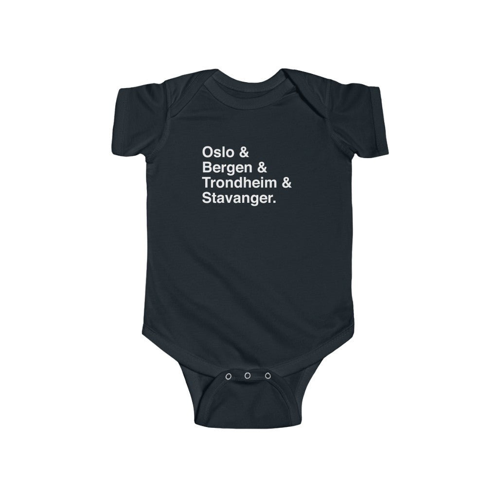 Cities Of Norway Baby Bodysuit Scandinavian Design Studio