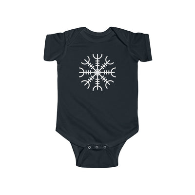 Ægishjálmr Helm of Awe Baby Bodysuit Scandinavian Design Studio