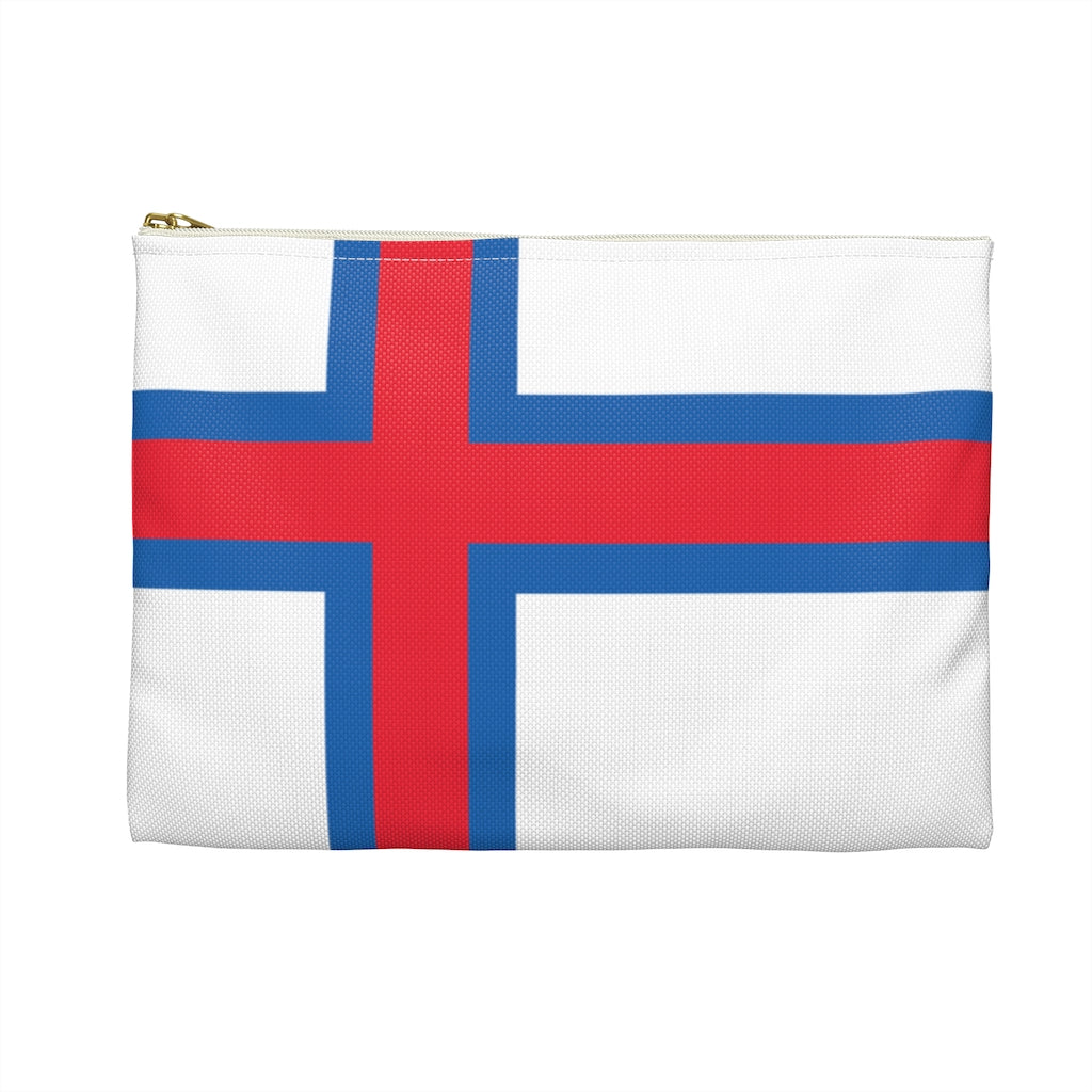 Faroese Flag Accessory Pouch - Scandinavian Design Studio