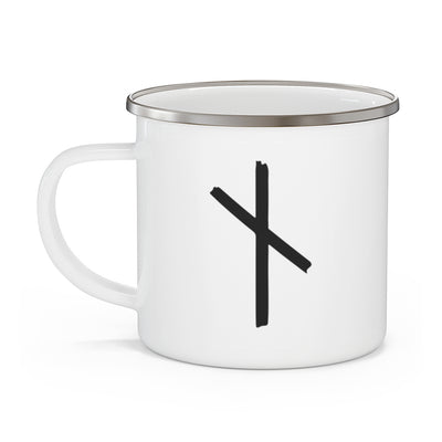 Nauthiz (Need) Viking Rune Enamel Camping Mug Scandinavian Design Studio