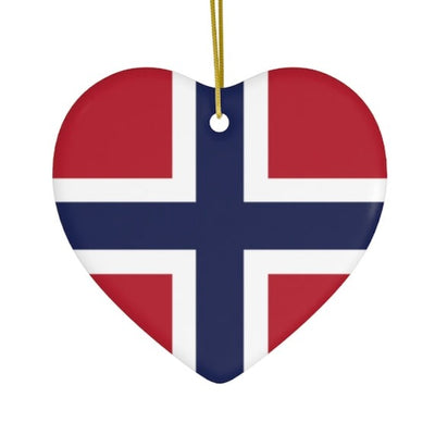 Norwegian Flag Heart Ornament Scandinavian Design Studio