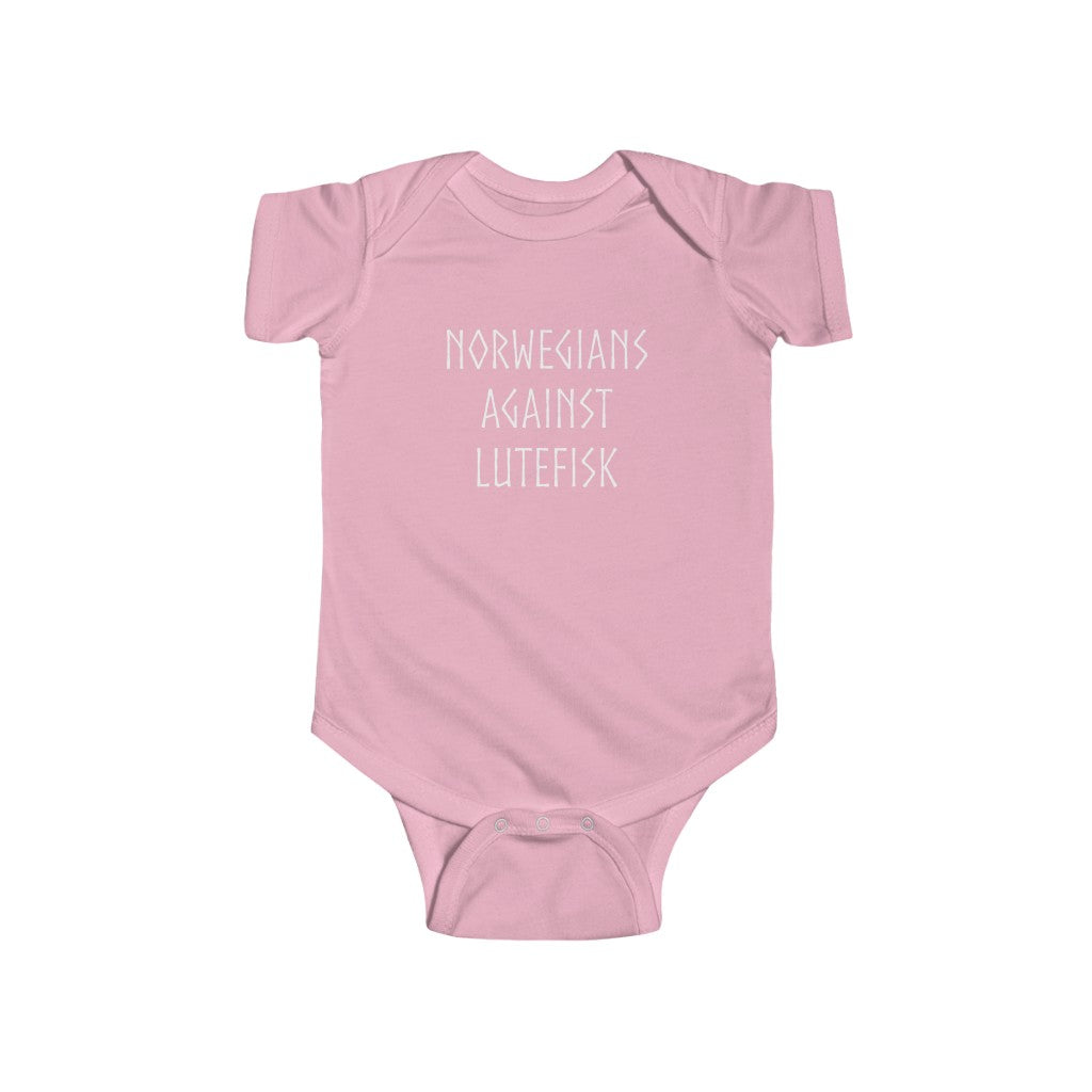 Norwegians Against Lutefisk Baby Bodysuit Scandinavian Design Studio