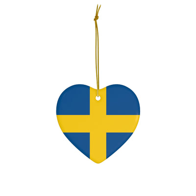 Swedish Flag Heart Ornament Scandinavian Design Studio