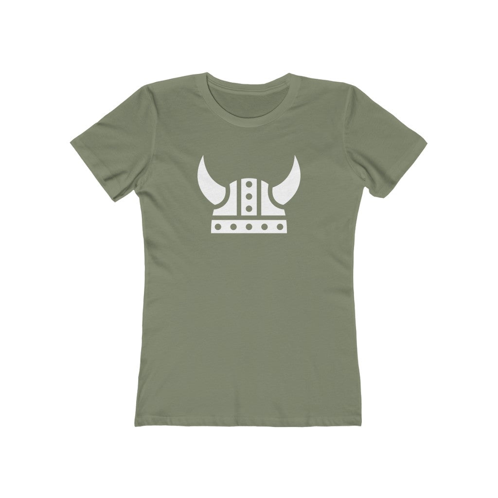 Viking Helmet Women's Fit T-Shirt Solid Light Olive / S - Scandinavian Design Studio
