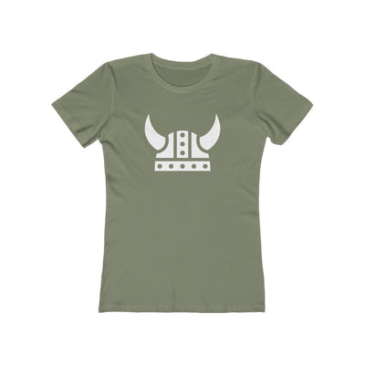 Viking Helmet Women's Fit T-Shirt Solid Light Olive / S - Scandinavian Design Studio