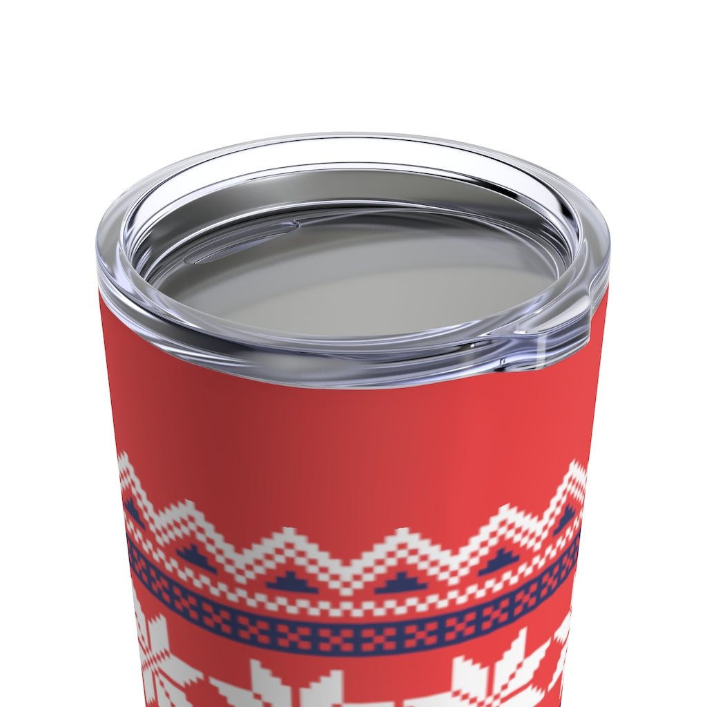 Red Nordic Sweater 20 oz Insulated Tumbler - Scandinavian Design Studio