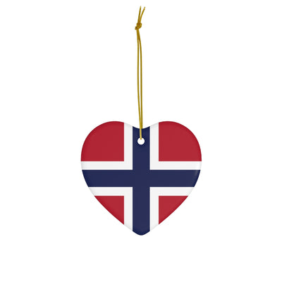 Norwegian Flag Heart Ornament Scandinavian Design Studio