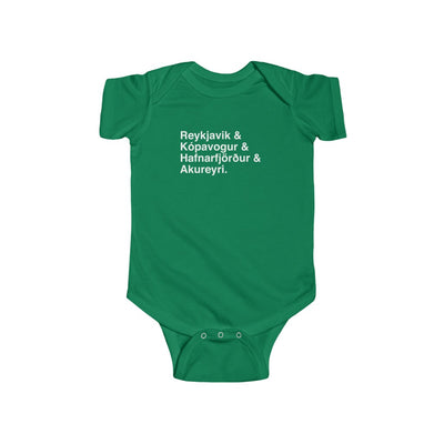 Cities Of Iceland Baby Bodysuit Scandinavian Design Studio