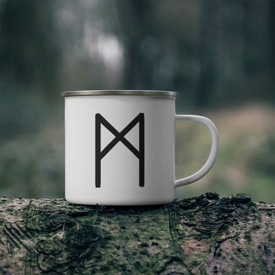 Mannaz (Mankind) Viking Rune Enamel Camping Mug Scandinavian Design Studio