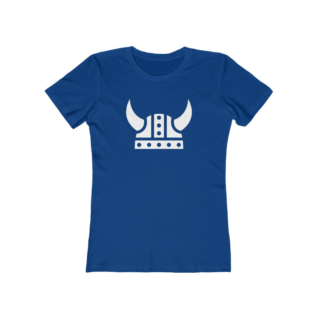 Viking Helmet Women's Fit T-Shirt Solid Royal / S - Scandinavian Design Studio