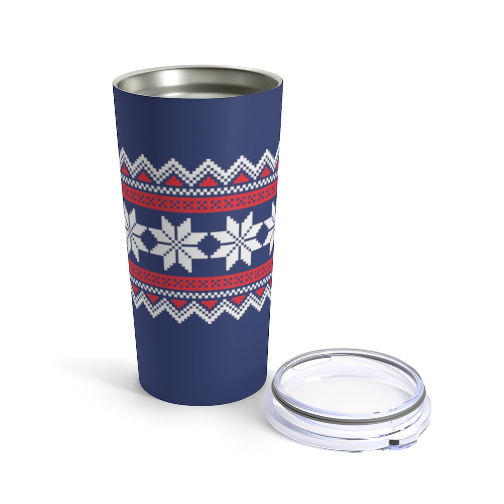 Blue Nordic Sweater 20 oz Insulated Tumbler 20oz - Scandinavian Design Studio