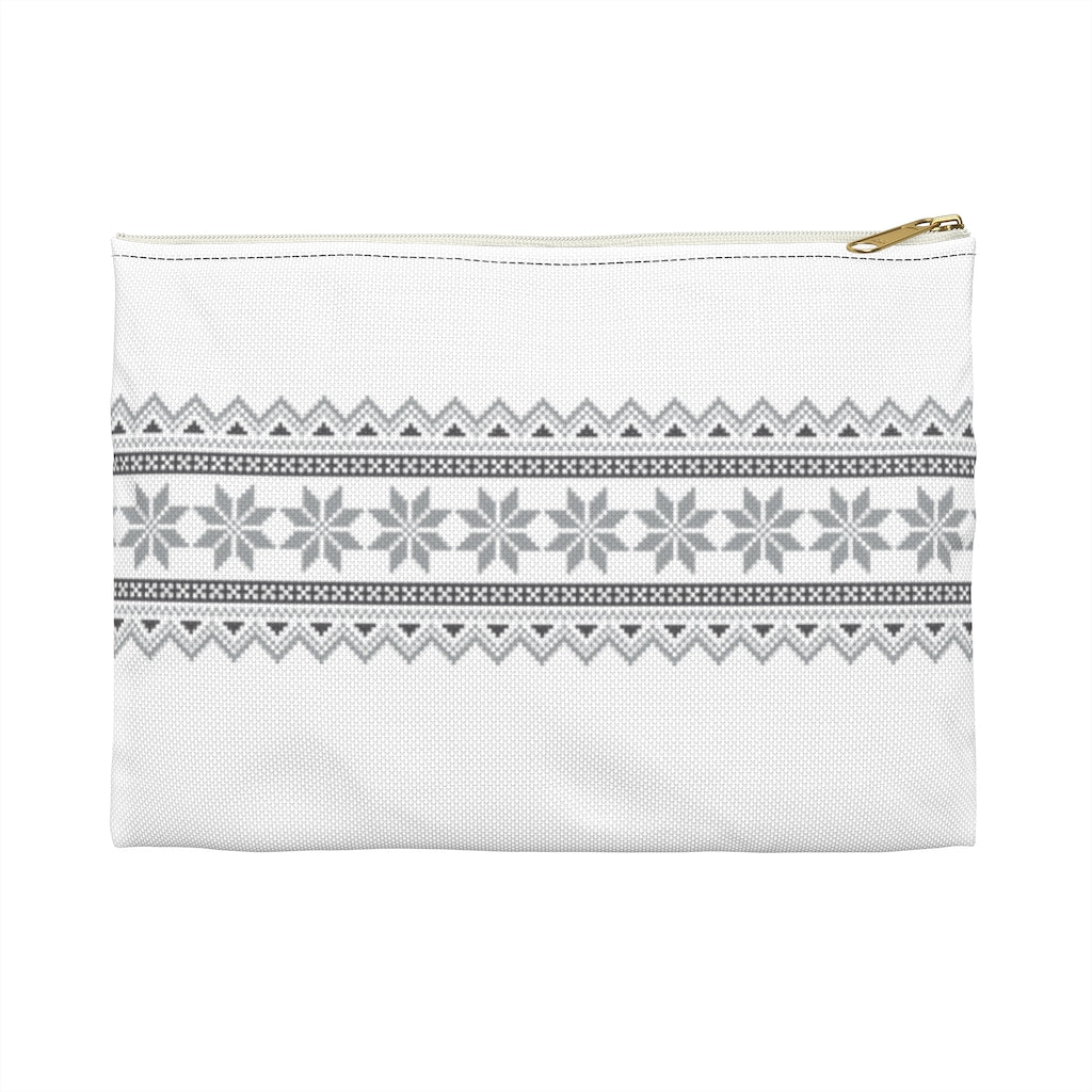 Gray Nordic Sweater Accessory Pouch Small / White - Scandinavian Design Studio