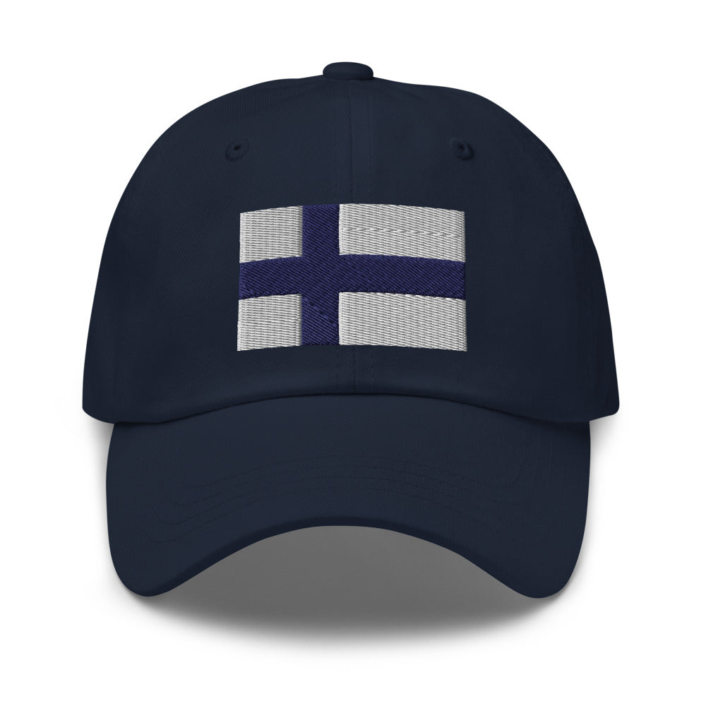 Finnish Flag Embroidered Hat Scandinavian Design Studio