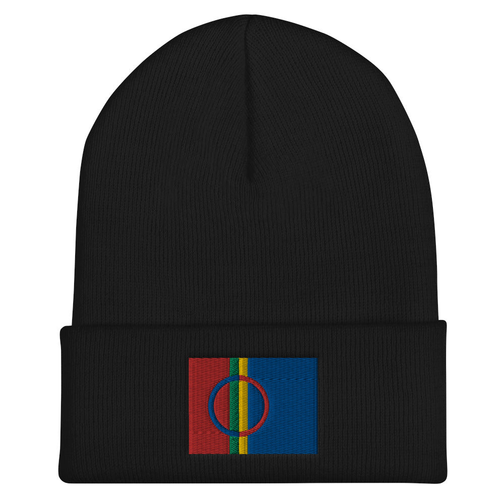 Sami Flag Embroidered Beanie Scandinavian Design Studio