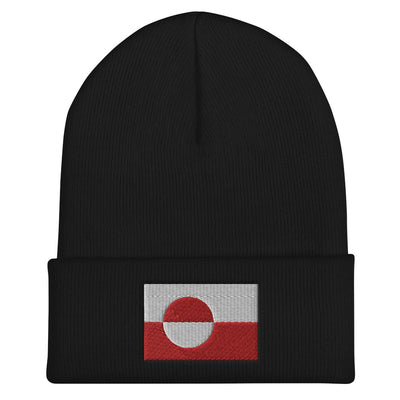 Greenlandic Flag Embroidered Beanie Scandinavian Design Studio