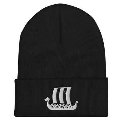Viking Ship Embroidered Beanie Scandinavian Design Studio