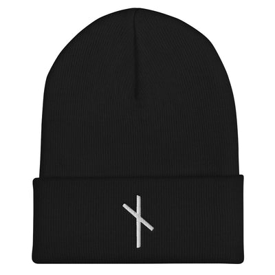 Nauthiz (Need) Viking Rune Embroidered Beanie Scandinavian Design Studio
