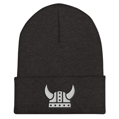 Viking Helmet Embroidered Beanie Scandinavian Design Studio