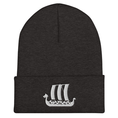 Viking Ship Embroidered Beanie Scandinavian Design Studio