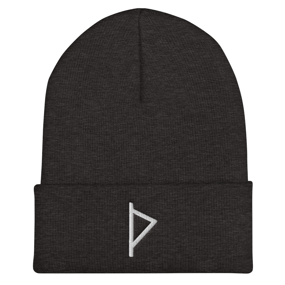Thurisaz (Thor's Hammer) Viking Rune Embroidered Beanie Scandinavian Design Studio