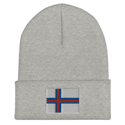 Faroese Flag Embroidered Beanie Scandinavian Design Studio