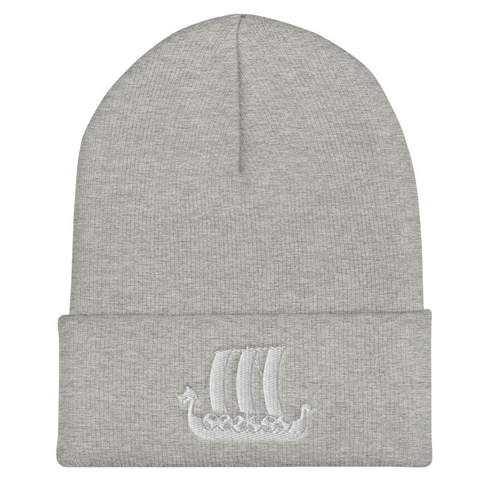 Viking Ship Embroidered Beanie – Scandinavian Design Studio