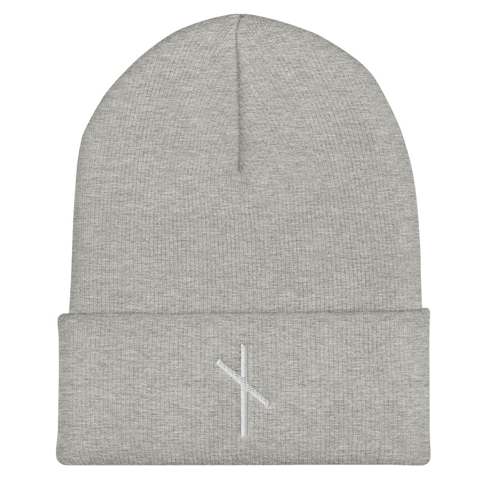 Nauthiz (Need) Viking Rune Embroidered Beanie Scandinavian Design Studio