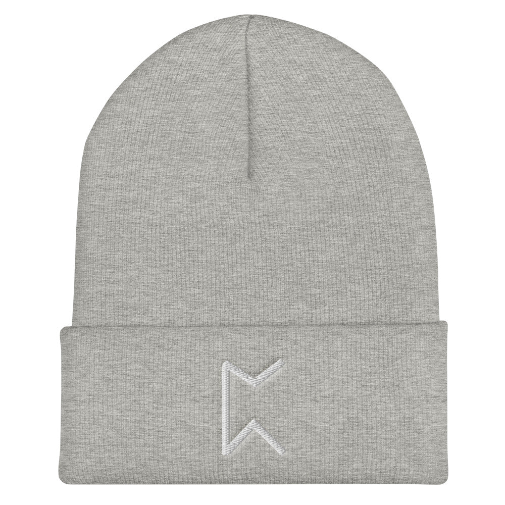 Perthro (Chance) Viking Rune Embroidered Beanie Scandinavian Design Studio