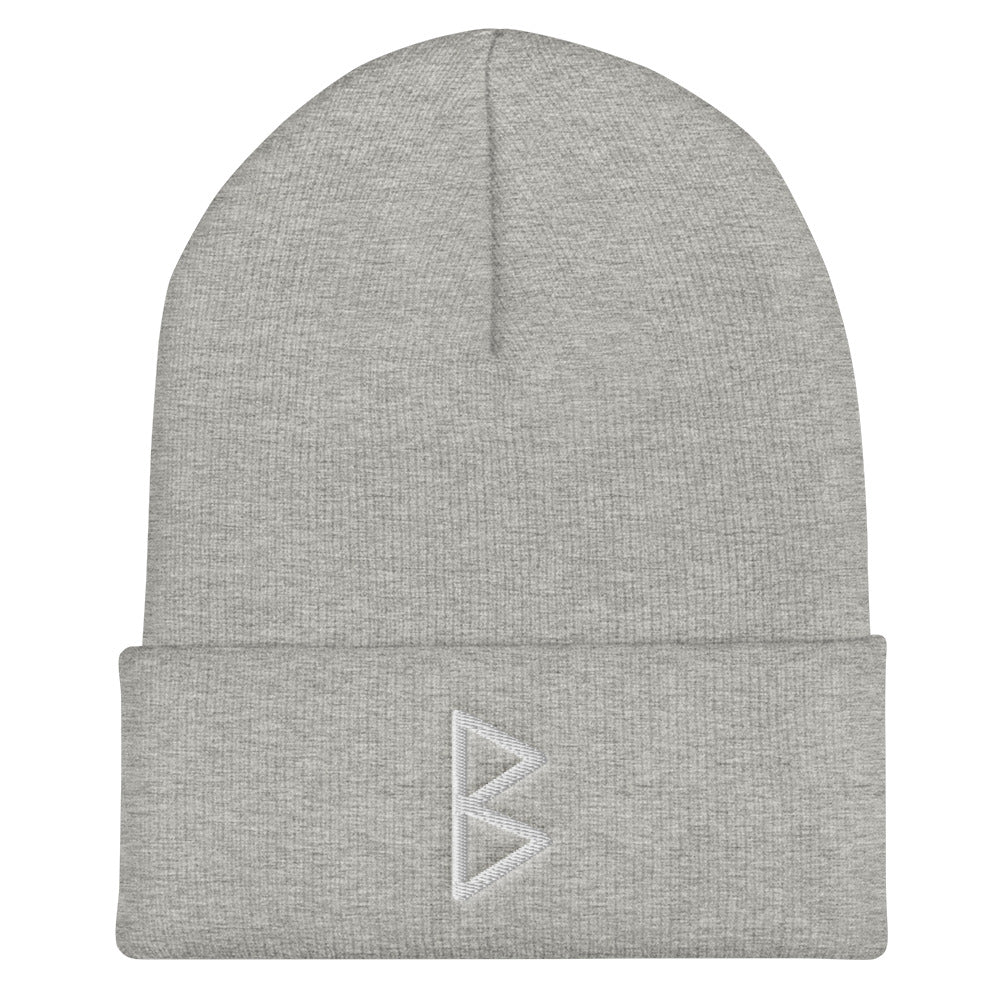 Berkana (Birch Tree) Viking Rune Embroidered Beanie Scandinavian Design Studio