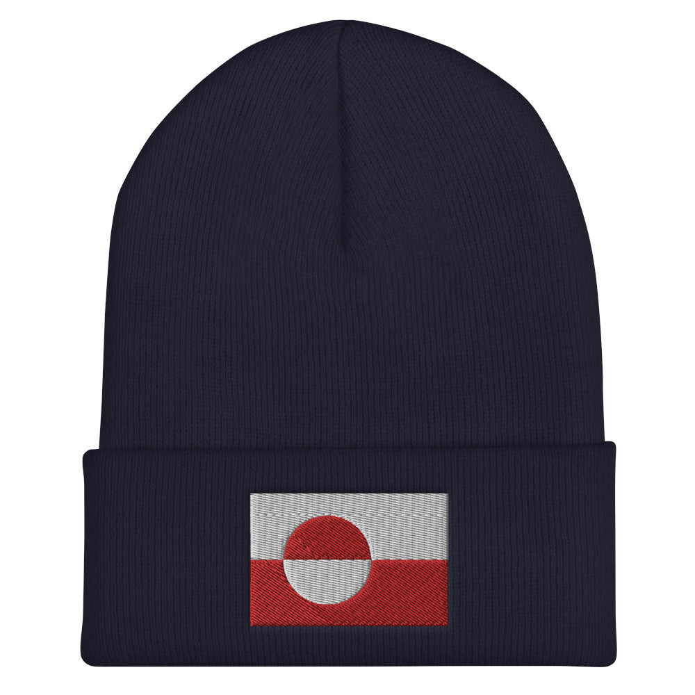 Greenlandic Flag Embroidered Beanie Scandinavian Design Studio