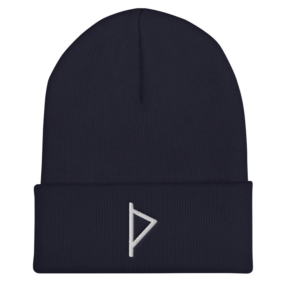 Thurisaz (Thor's Hammer) Viking Rune Embroidered Beanie Scandinavian Design Studio
