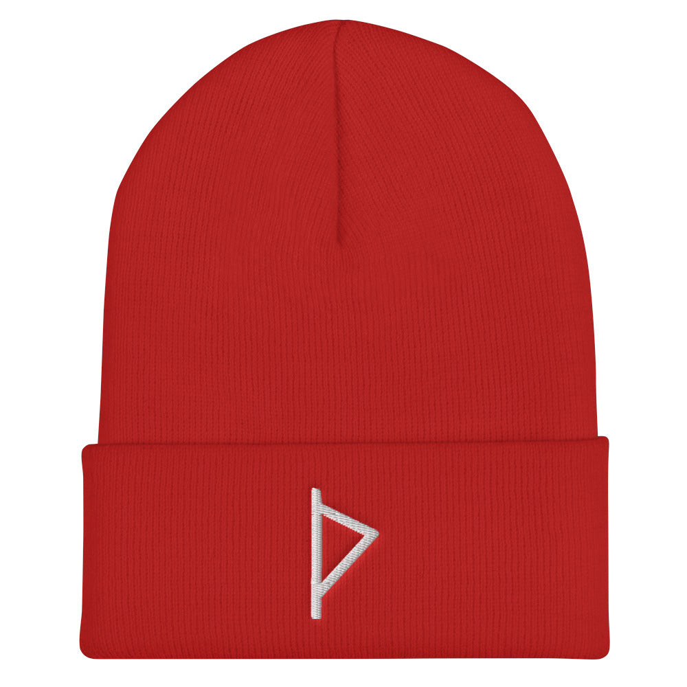 Thurisaz (Thor's Hammer) Viking Rune Embroidered Beanie Scandinavian Design Studio