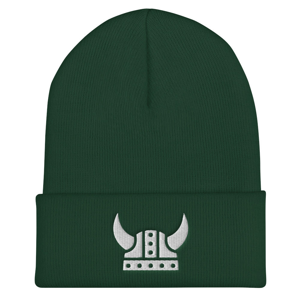 Viking Helmet Embroidered Beanie Scandinavian Design Studio
