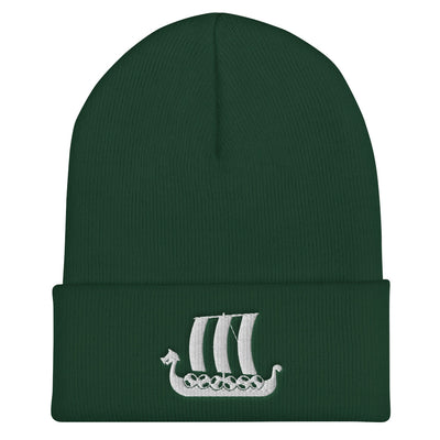 Viking Ship Embroidered Beanie Scandinavian Design Studio