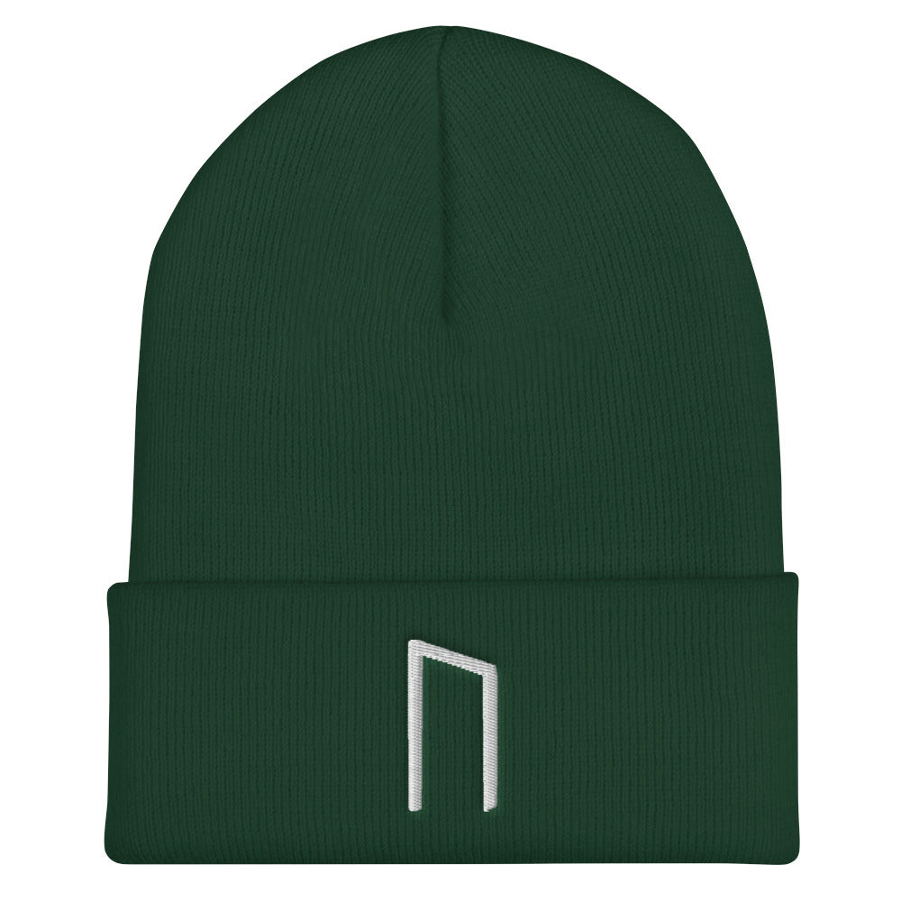 Uruz (Strength) Viking Rune Embroidered Beanie Scandinavian Design Studio