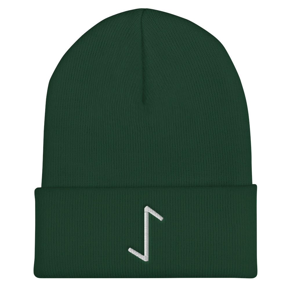 Eihwaz (Yew Tree) Viking Rune Embroidered Beanie Scandinavian Design Studio
