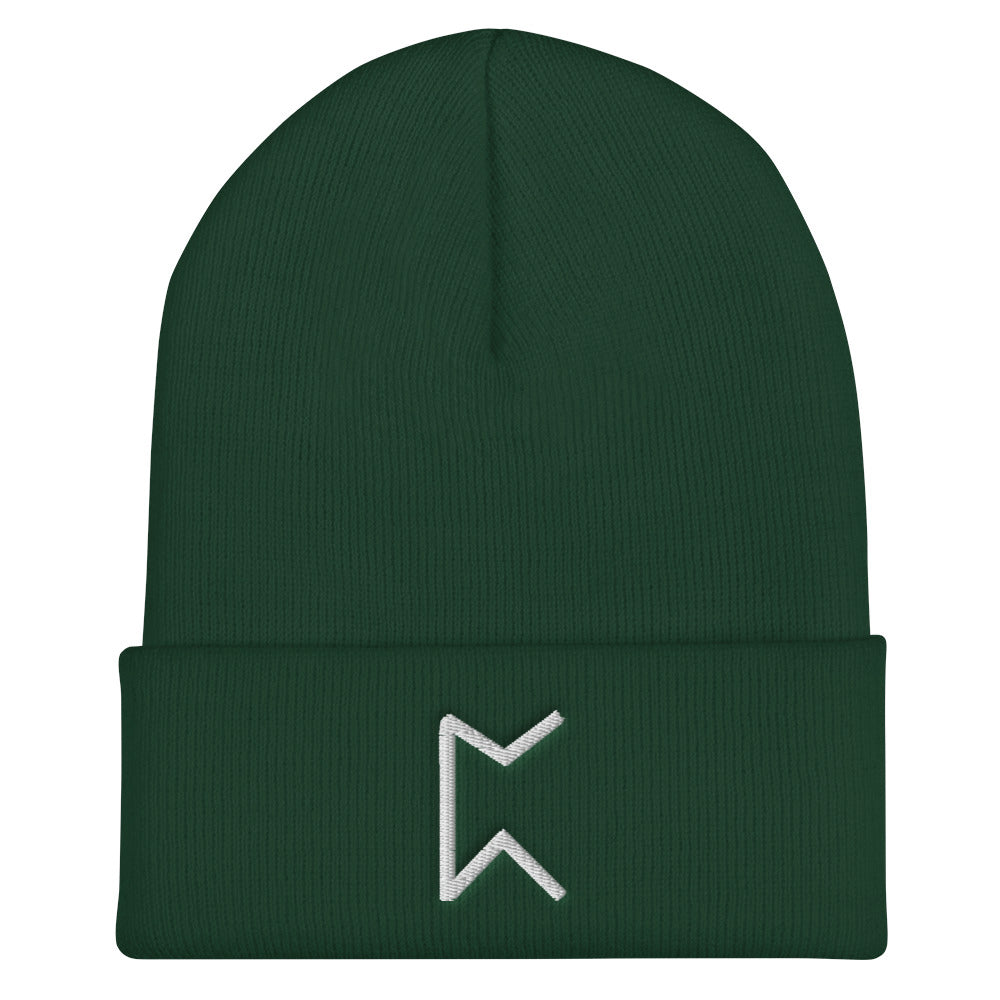 Perthro (Chance) Viking Rune Embroidered Beanie Scandinavian Design Studio