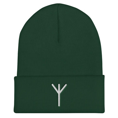 Algiz (Protection) Viking Rune Embroidered Beanie Scandinavian Design Studio